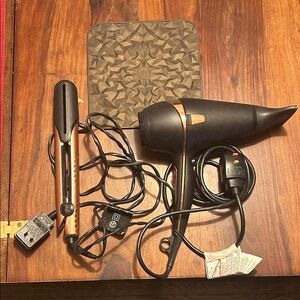 ghd Black and Rose Gold Styling Set with Heat Mat